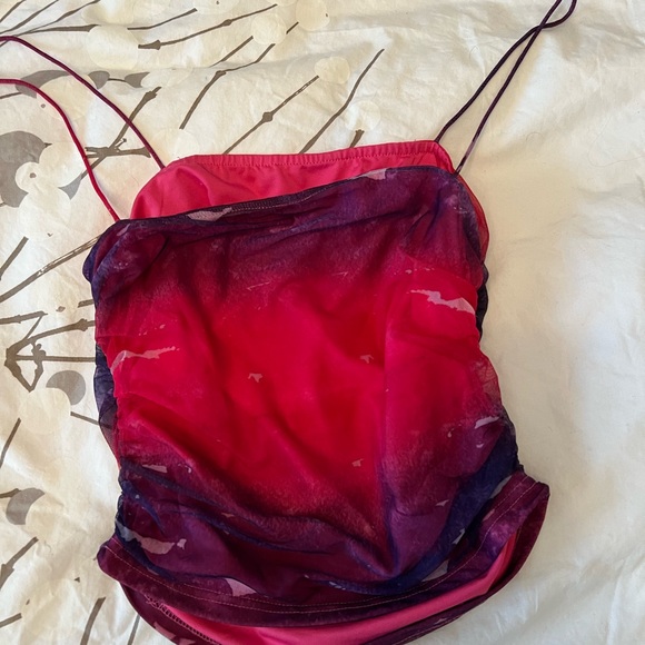 Revolve Lizzie Pink Shirred Cami Top (S) - Picture 3 of 4